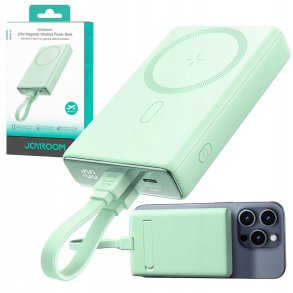 Powerbank Joyroom JR-PBM01 10000mAh 20W 1x USB-C 2x Lightning green + cable