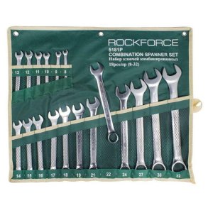 ROCKFORCE COMBINATION WRENCH set 18 pcs. (8-32mm)