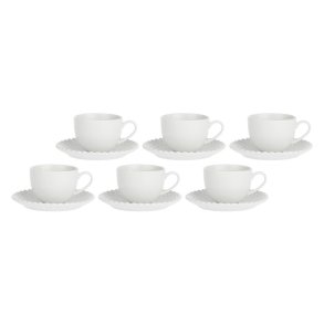 LA PORCELLANA BIANCA MOMENTI Set of 6 tea cups with saucer 200 ml