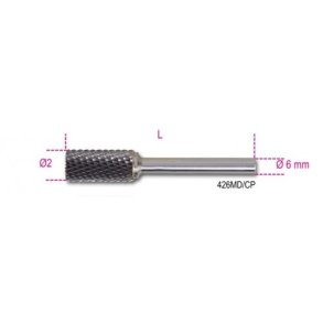 BETA ROTARY CARBIDE FILE, CYLINDRICAL 12 x 25 mm, SHANK 6mm 426MD/CP12