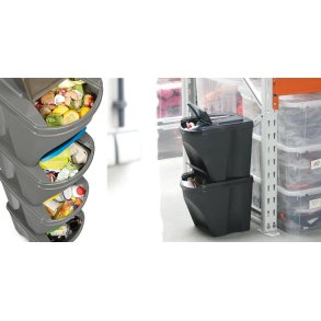 KEDEN WASTE BIN SORTIBOX 25L SET 4 - STONE GREY WIDE