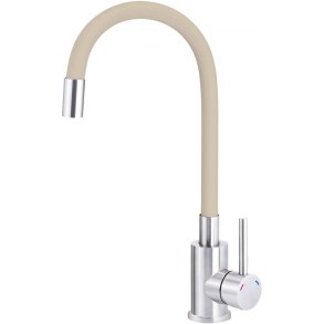 Kitchen faucet with bent spout