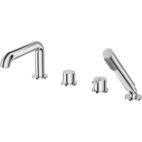 4-hole bath mixer with shower set