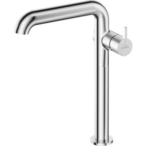 Tall washbasin mixer with rectangular spout