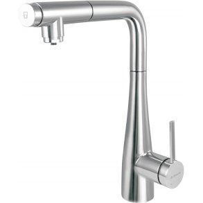 Kitchen faucet with water filter connection with pull-out spout