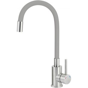 Kitchen faucet with bent spout