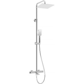 Rain shower with thermostatic bathtub faucet