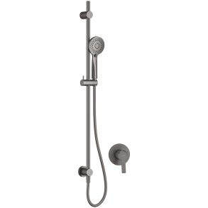Concealed shower set with rail