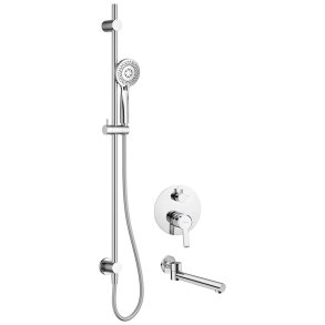Concealed shower set with bath spout
