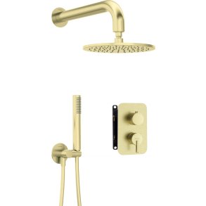 Concealed shower set with mixer box - with overhead shower