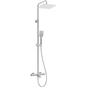 Rain shower with thermostatic bathtub faucet