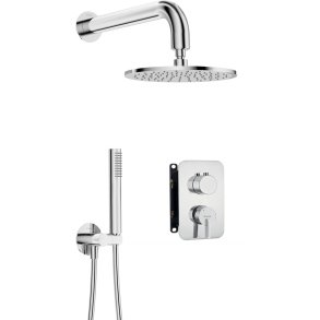 Concealed shower set with mixer box - with overhead shower