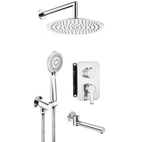 Concealed shower set with bath spout