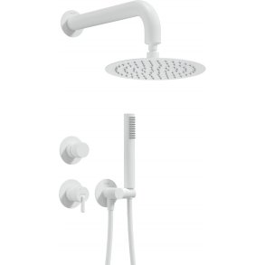 Concealed shower set with overhead shower