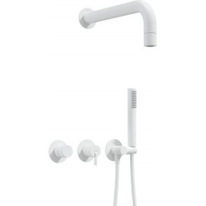 Concealed shower set with hand shower - with horizontal mixer