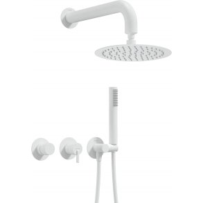 Concealed shower set with overhead shower - with horizontal mixer
