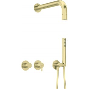 Concealed shower set with hand shower - with horizontal mixer
