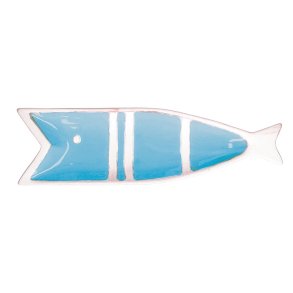 RITUALI DOMESTICI PELAGICOILLOGICO Fish Plate Light Blue 38.5 x 11 x 3 cm