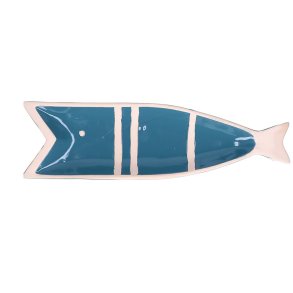 RITUALI DOMESTICI PELAGICOILLOGICO Fish Plate Blue 38.5 x 11 x 3 cm