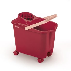 MERY Rectangular bucket on wheels 14 ltr with squeezer