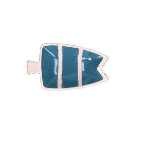 RITUALI DOMESTICI PELAGICOILLOGICO Fish plate blue 23 x 14 x 4.5 cm