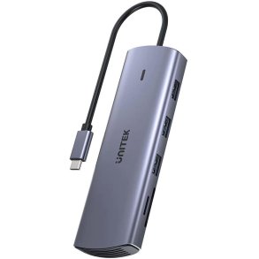 Unitek Hub 9in1 USB C Gigabit Ethernet HDMI VGA 3x USB A PD Card Reader 100W