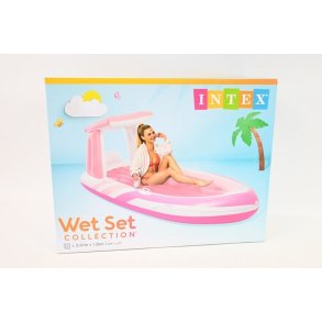 Inflatable mat with canopy pink 57804EU