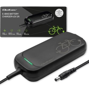Qoltec Fast Charger for 36V Electric Scooter Bike | 42V | 2A | 5.5*2.1 | waterproof + power cable