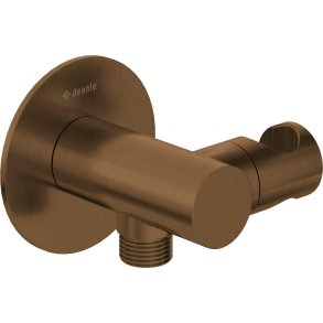 Round angled connector with handset holder
