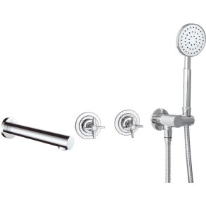 Concealed bathtub mixer with shower set