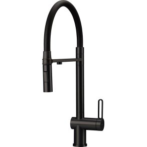 Kitchen mixer with water filter connection with flexible spout