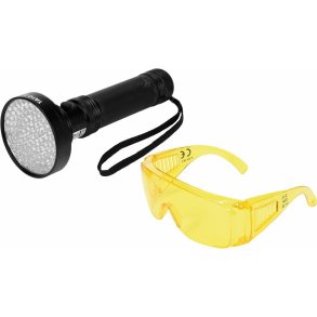 YT. UV FLASHLIGHT 100 LED + GLASSES