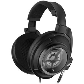 Headphones wired black with closed back, headband