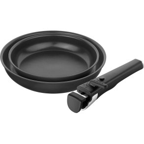 ZWILLING UNLOCK Zestaw 2 patelni ceramicznych + uchwyt - czarny