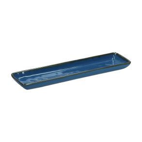 Set of 4 Rectangular Trays Concerto Blu Avio - Navy Blue, 32 x 8 cm