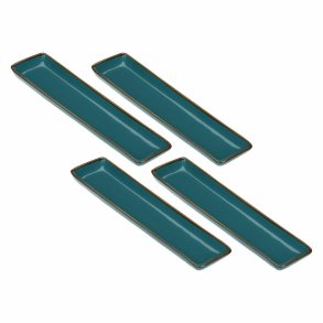 Set of 4 rectangular trays Concerto Ottanio - Blue-green, 32 x 8 cm