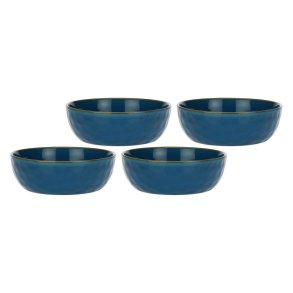 Set of 4 Concerto Blu Avio Salad Bowls - Navy Blue, 20 cm