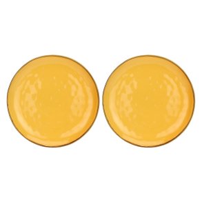 Set of 2 Concerto Ocra Round Platters - Yellow, 32 cm