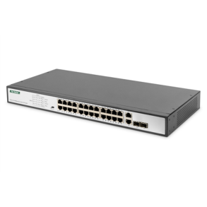 Digitus | Fast Ethernet PoE Switch 24-port PoE + 2 Combo, 370W PoE | DN-95343 | Unmanaged | Desktop | Power supply type Internal