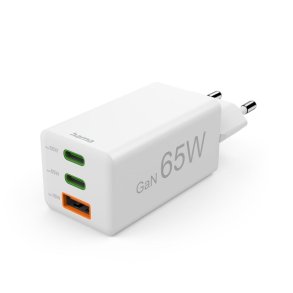 HAMA Schnellladeger�t, 2x USB-C PD, 1x USB-A QC 65