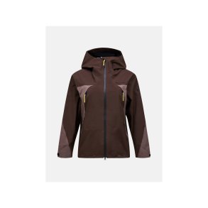 Kurtka damska PEAK PERFORMANCE W Ridge Hipe Ace 3L Shell Jacket kolor brązowy - S