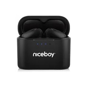 Niceboy HIVE Podsie 4 czarne / Słuchawki bezprzewodowe z mikrofonem / TWS / Bluetooth 5.4 / IP54 / etui ładujące