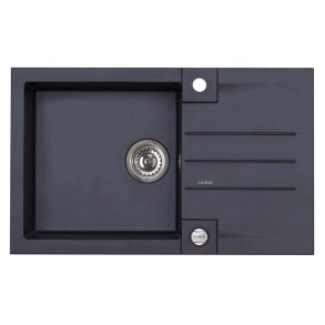 SINK WITH A SIPHON (ROCK 130 91 BLACK