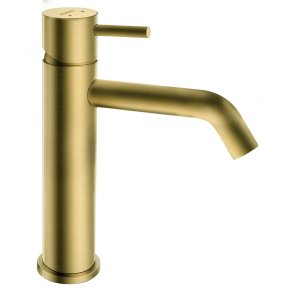 WASHBASIN MIXER LOW BRUSHED GOLD
