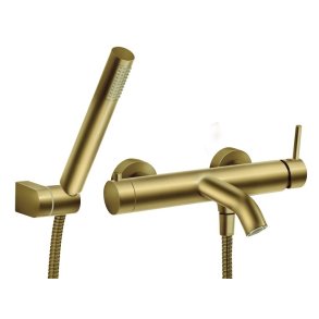 BATH MIXER WITH SHOWER SET BRUSHED GOLD