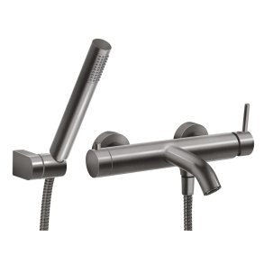 BATH MIXER WITH SHOWER SET GUN METAL