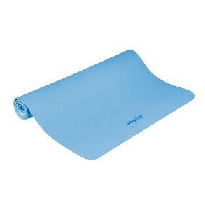 Mata gimnastyczna do ćwiczeń joga, pilates, fitness, 200x115cm, grubość 1cm, materiał TPE, niebieska, REBEL ACTIVE