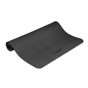 Mata gimnastyczna do ćwiczeń joga, pilates, fitness, 200x115cm, grubość 1cm, materiał TPE, czarna, REBEL ACTIVE