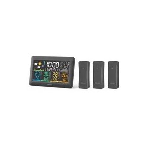 Sencor SWS 6300 Stacja pogodowa czarna / kolorowy wyświetlacz LCD / 3x czujnik bezprzewodowy