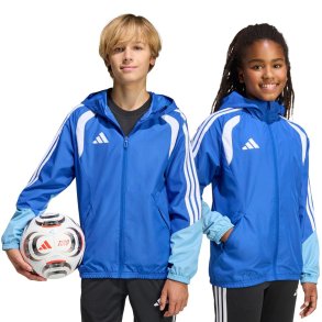 Kurtka dla dzieci adidas Tiro 26 Competition All Weather niebieska KB0157 152cm